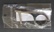 Safe Touch Door Puller Opener Button Press Key Ring 3" Long Chrome Metal NEW