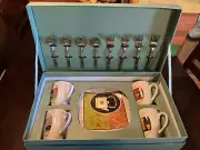 SAKURA 16 PC. ENTERTAINMENT TEA HOUSE SET w/ PLATES MUGS SPOONS & FORKS