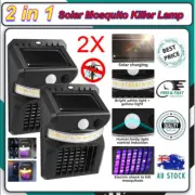 2PACK Solar Mosquito Zapper Killer Wall Lamp Bug Zapper Fly Insect Repeller AU