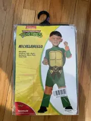 NWT Spirit Halloween Toddler 5-6T Ninja Turtle Costume Michelangelo (Orange)
