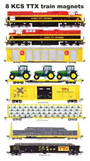 Kansas City Southern TTX Trailer Train Freight Train 8 magnets Andy Fletcher
