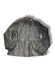 Dollhouse Faux Leather Moto Jacket Girls Size 16 Black Peplum Perforated