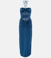 [Jade Swim] Jade Swim Kira halterneck cutout midi dress AU 16 blue