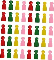 KICHOUSE 40pcs Wooden Chess Pieces for Board Games Tokens for Chinese Checkers Flying Chess Desktop Game Accessories Replacement Pieces Wooden Chess Set