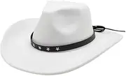 [ZJSCNBE] 9CM Brim Men's Western Cowboy Hat for Women Vintage Curved Brim Felt Fedora Hat Cowgirl Panama Jazz Hat Sombrero Hombre