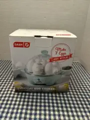 Dash 7-Egg Everyday Rapid Electric Egg Cooker, Soft Blue, New