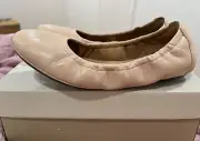 Clarks Flats Womens 6.5 Grayson Erica Ballet Nude Leather Shoes Casual Slip On