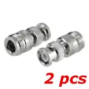 2 PACK - BNC Male Plug to N-Type Female Jack RF Coax Adapter Ham Radio Connector