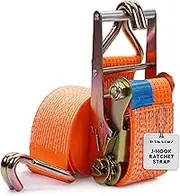 Dawnerz Heavy Duty 4 Inch x 30 Ft Ratchet Straps - 22,000 Lb Breaking Strength Tie Downs Ratchet Straps with Double J Hooks for Trucks & Trailers