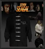STEVEN SEAGAL HAND SIGNED FRAMED JACKET UNDER SIEGE HARD TO KILL PHOTO PROOF