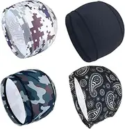 [VALICLUD] 4 Pack Quick Dry Helmet Liner Sports Cap Lining for Cycling Hiking and Outdoor Activities Breathable Stretchy and Polyester Helmet Inner White