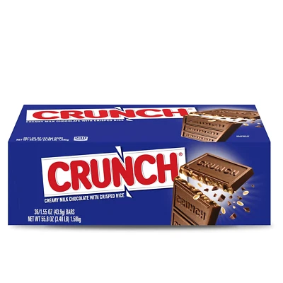 , Bulk 36 Pack, Milk Chocolate and Crisped Rice, Full Size Individually Wrapped