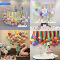 在飛比找蝦皮商城精選優惠-寶寶周歲生日快樂派對氣球裝飾 場景布置 背景墻 氣球 布置 