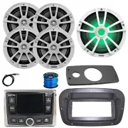 JBL Marine Radio, ANT, LED Sub, 4x 6.5" 225W White Speakers,Spa Bezel, Adapter