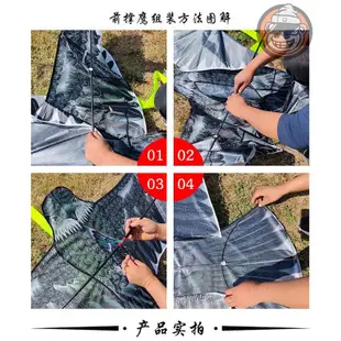 🔥免運🔥風箏 動態風箏 大風箏 國風老鷹風箏嚇鳥老鷹風箏七彩雙格布抗風防雨驅鳥趕鳥嚇鳥神器