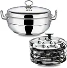 Vinod Stainless Steel Idli (2 plates), Dhokla (2 plates) and Patra ( 1 plate...
