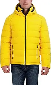 [HFX] Men's Lightweight Puffer Jacket with Hood, Water and Wind Resistant