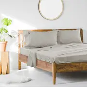 Ardor Double Bed Fitted Sheet Bedding Set w/ Pillowcases 1000TC Cotton Rich Sand