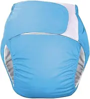 kokiya Adults Cloth Diapers Wraps Washable Leak Proof Protective Underwear Quick to Dry Breathable Adjustable for Seniors, Light Blue