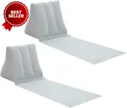 2X Inflatable Beach Mat Pillows with Backrest Portable Lounger Camping & Travel