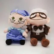 2pcs/Set Carl UP Plush Toy Movie UP Character Soft Toy Flying Ring Travel Carl Old Man&Lady Stuffed Doll for Kids Birthday Gifts