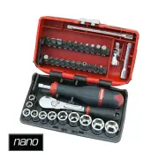 Sidchrome 38 Piece 1/4” Drive Metric Nano Socket Set SCMT12120 5.5–14mm T10–T40