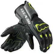 Revit Quantum 3 Motorcycle Gloves, black-grey-yellow, Size M for Men Black Grey Yellow