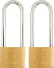 BRINKS - 40mm Solid Brass Keyed Padlock (171-42001) 2 Individual Locks and Keys