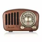 Vintage Style Radio Retro Bluetooth Speaker Walnut Wooden FM Radio