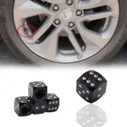 4PCS Black Dice Tire/Wheel Stem Air Valve CAPS Covers set Universal Fitment NEW