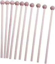Toyvian 10Pcs Wood Drumsticks Percussion Mallets for Musical Instruments for Beginners Professionals Balanced with Ends for Beautiful Sound