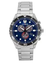 Citizen Sporty-Aqua Chronograph Blue Dial Eco-Drive AT2560-84L 100M Mens Watch