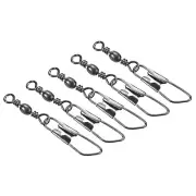 Fishing Barrel Swivel with Safety Snap, 100Pcs 11lb Carbon Steel, Black