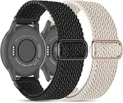 EverAct 2 Pack 20mm Nylon Loop Watch Band Compatible with Garmin Vivoactive 6/5/3/3 Music/Venu/Venu Sq/Venu Sq 2/Venu 2 Plus, Braided Elastic Strap Replacement for Forerunner 55/165/245/645 Women Men