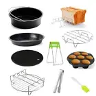 Air Fryer Accessories Set of 9 Fit for 6/7/8 Inch Oven Cake & Pizza Metal