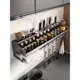 廚房壁掛式多功能調料品置物架墻上免打孔不銹鋼調味料瓶罐收納架