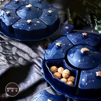 在飛比找誠品線上優惠-摩達客農曆春節開運◉高級星空可旋轉陶瓷精緻糖果盒水果盤聚寶盆