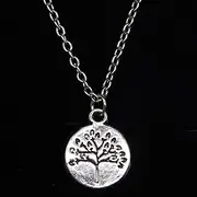[ZOJK] Necklace 15Mm Life Tree Pendant Short Long Women Men Colar Gift Jewelry Choker
