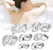Bath Bomb Shapes Stainless Steel, Mini Bath Bomb Shapes Aluminum Alloy Bath Bomb Shapes Carbonated Crafting DIY Cake Tools(set 8)