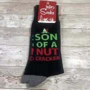 into socks Black Men's Crew Socks Son Of A Nutcracker Elf Christmas New