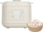 Steamer for Eggs, Electric Egg Boiler with 6 Egg Capacity, Rapid Egg Cooker with Timing Function and Buzzer Prompt for Great for Soft Dippy, Hard and Poached Egg, Easy Clean, Compact