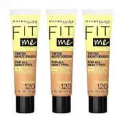 3 x Maybelline Fit Me Tinted Moisturiser With Aloe 30ml - 120