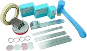 Abbraccia Metal Stamping Kit with Hammer and Steel Bench Block, Punch Set - Letter Stamps for Metal, Jewelry, Wood, Leather
