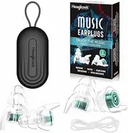 2 Pairs High Fidelity Concert Ear Plugs, Hearprotek Noise Reduction Music Earplugs, Hearing Protection for Musicians, Festival, DJ’s, Nightclub, Concerts, Drummers, Party 23dB Green
