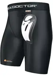 NEW Shock Doctor Core Compression Shorts with Bio-Flex Athletic Cup TEEN LARGE
