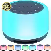 Upgraded White Noise Machine, 30 Sounds, 7 Night Lights, Wireless Speaker, Timer