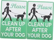 YARNOW 2pcs Retro Dog Warning Sign Clean up After Your Pet Easy to Read Decor for Courtyards and Gardens Weather Resistant Outdoor Signage for Dog Owners