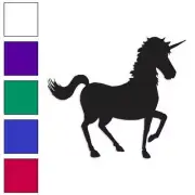 Unicorn Trotting, Vinyl Decal Sticker, Multiple Colors & Sizes #709