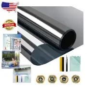 Black Silver One Way Mirror Window Film with Installation Kit - 23.6" x 157.4"