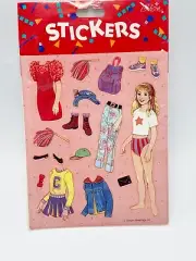 Vintage Stickers Dress Up Girl Sealed 4 Sheets 1994 Gibson